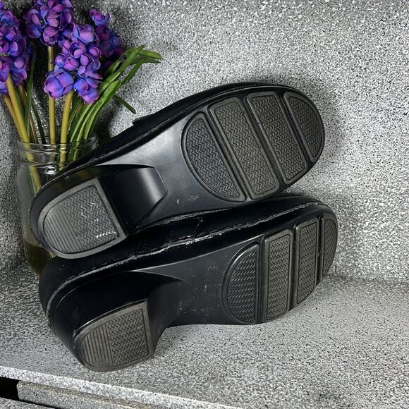 Bjorndal Glenda Black Leather Mules Clogs Shoes Size 6 Buckle - Picture 8 of 8